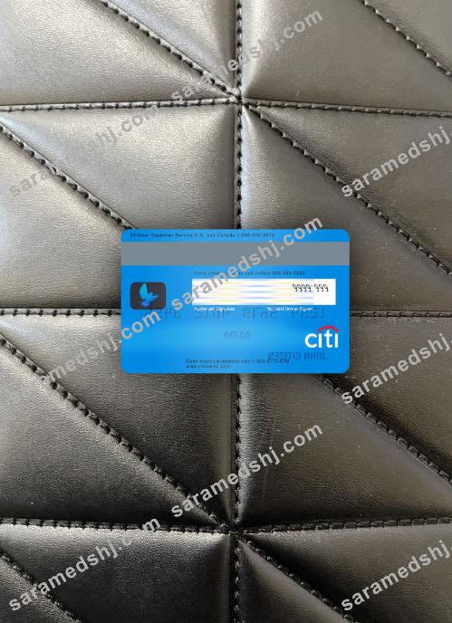 USA Citibank Visa Platinum card photolook back